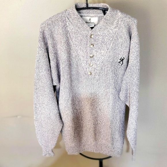 Vintage Browning Embroidered 5 Button Pullover Long Slv Sz L Sweater Size US L / EU 52-54 / 3 - 1 Thumbnail