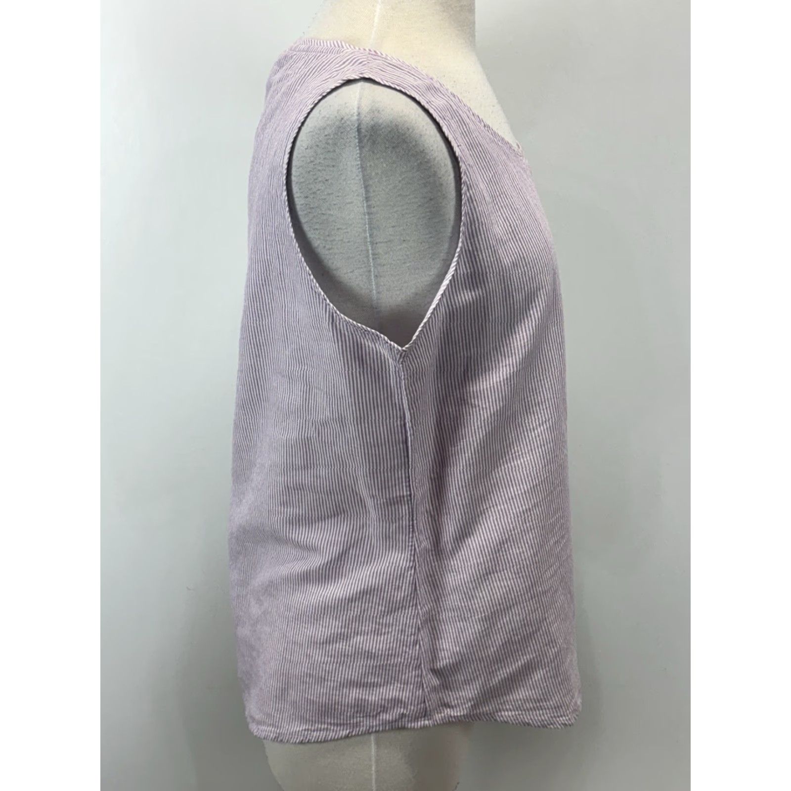 Vintage VINTAGE Chicos Linen Blend Tank Top Women Medium Purple White Sleeveless 90s Casual Shirts Size M / US 6-8 / IT 42-44 - 4 Thumbnail