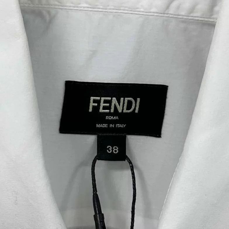 Fendi FENDI Embroidered Logo Long Sleeve Shirt 38 Size US S / EU 44-46 / 1 - 5 Thumbnail