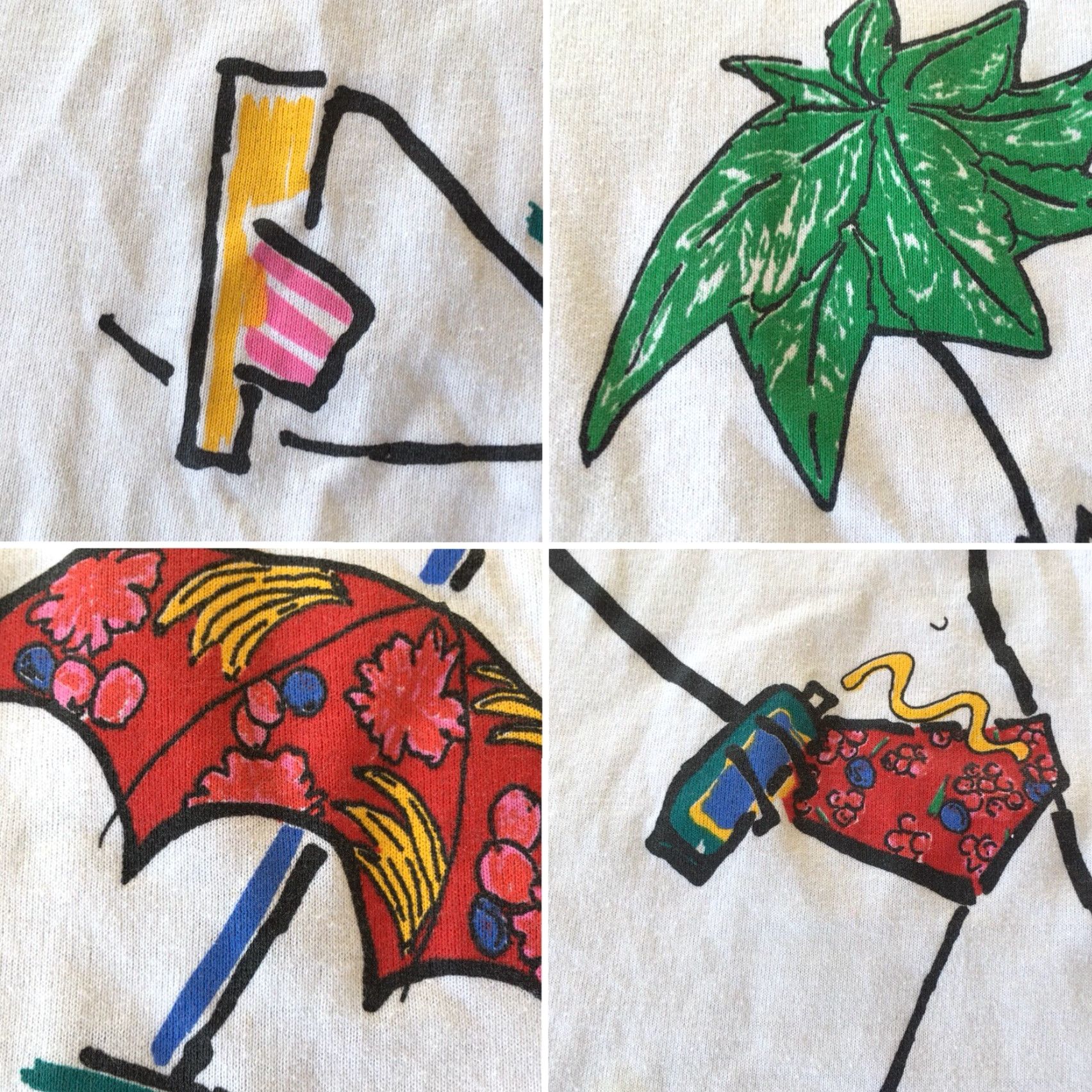 Vintage VINTAGE Beached T-Shirt Beach Theme Graphic Womens M White 1980s Crop Top Short Sleeve Polycotton United States Size M / US 6-8 / IT 42-44 - 6 Thumbnail