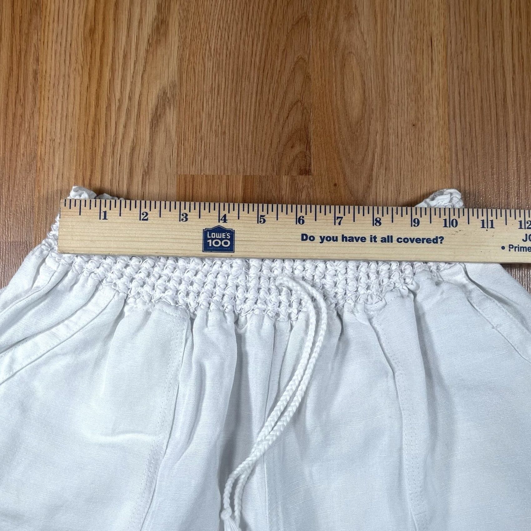 Vintage Christopher & Banks Pants Womens M Medium Linen Blend Adjustable Drawstring Pockets Size 32" / US 10 / IT 46 - 2 Thumbnail