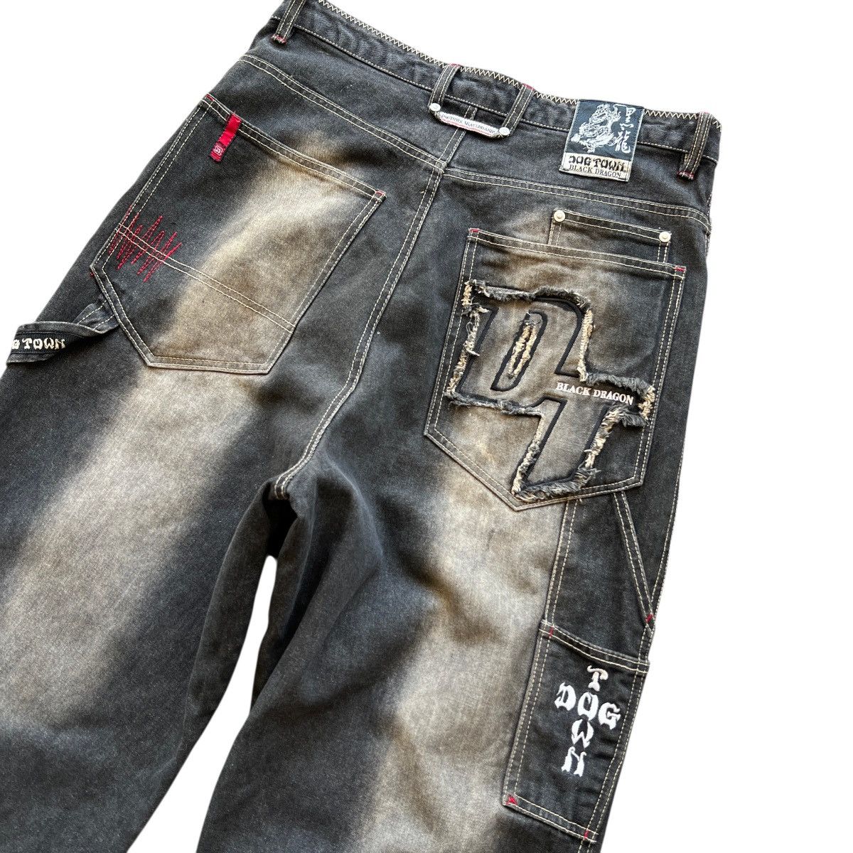 Dogtown 🔥 Vintage Dogtown Black Dragon Skateboards Denim Jeans Size US 32 / EU 48 - 8 Thumbnail