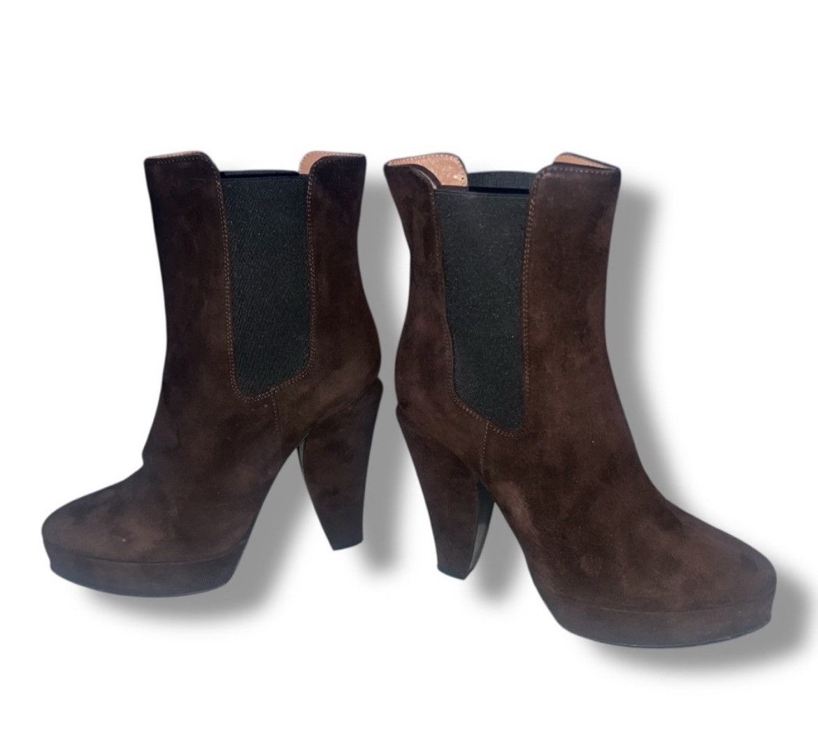 Marni Marni Suede Platform Chelsea Boots | Brown High Heel Size 10 Size US 10 / IT 40 - 2 Thumbnail
