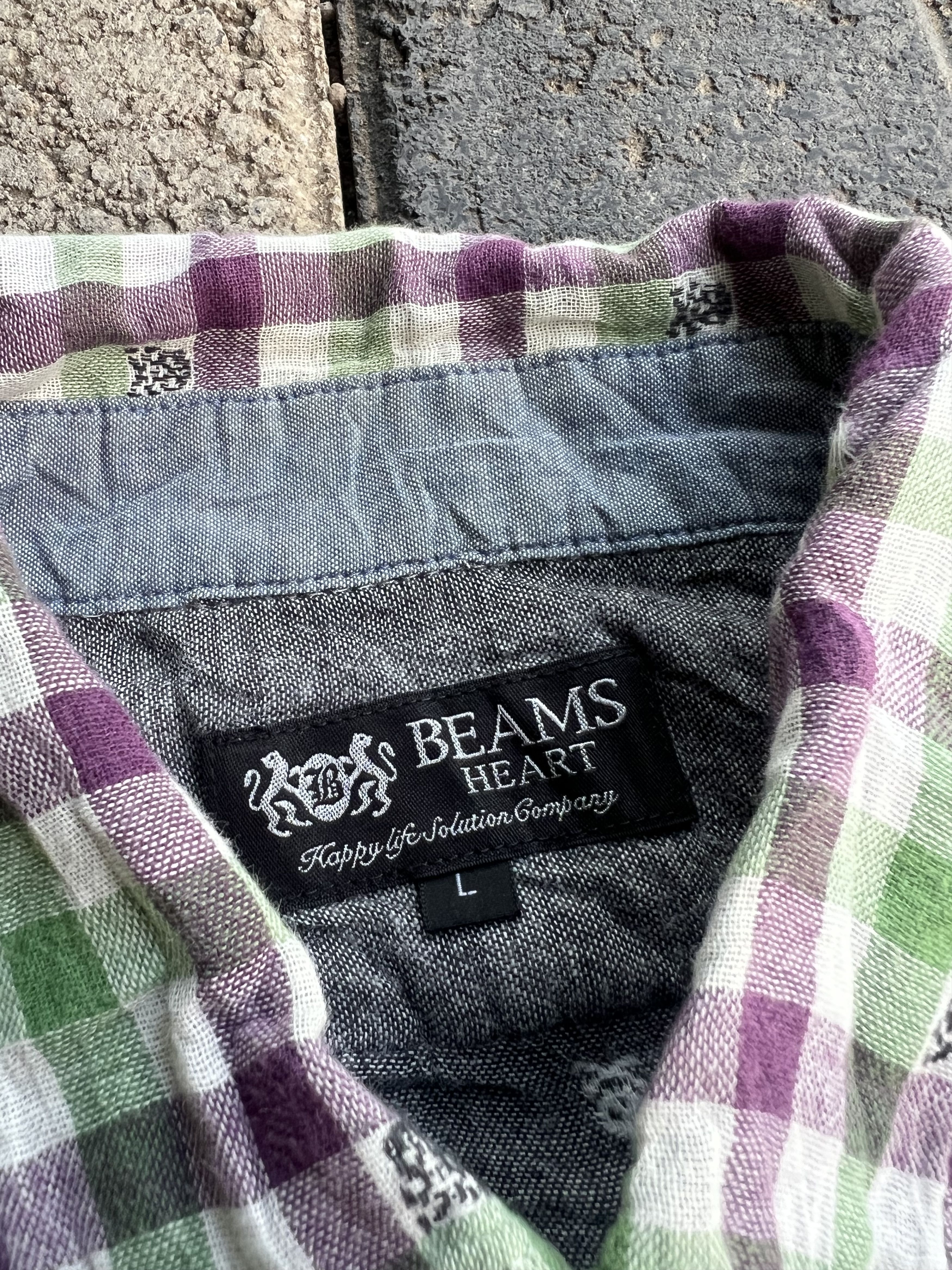 Beams Plus 2000s Beams Heart Japanese Skull Mini Pattern Plaid Shirt Size US M / EU 48-50 / 2 - 7 Thumbnail