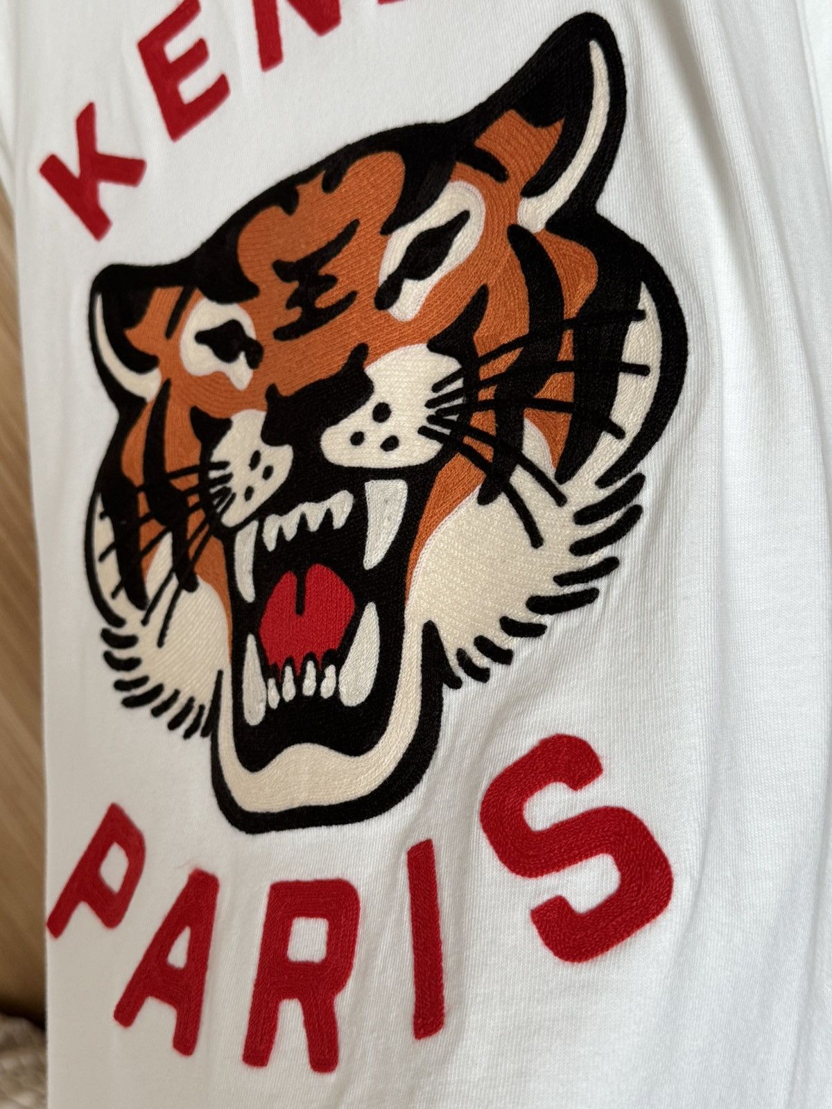 Kenzo Kenzo Tiger Embroidered T-Shirt White M Size US M / EU 48-50 / 2 - 8 Thumbnail