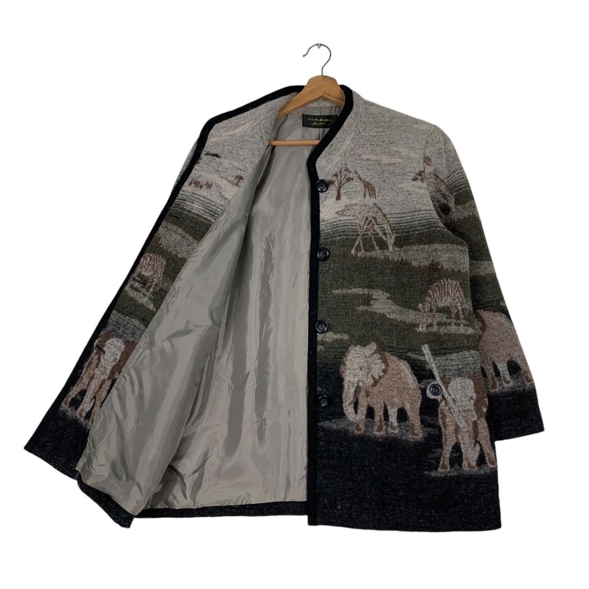 Vintage Vintage 90's Animal Graphic Print Wool Coat Jacket #1275-C57 Size US M / EU 48-50 / 2 - 9 Thumbnail