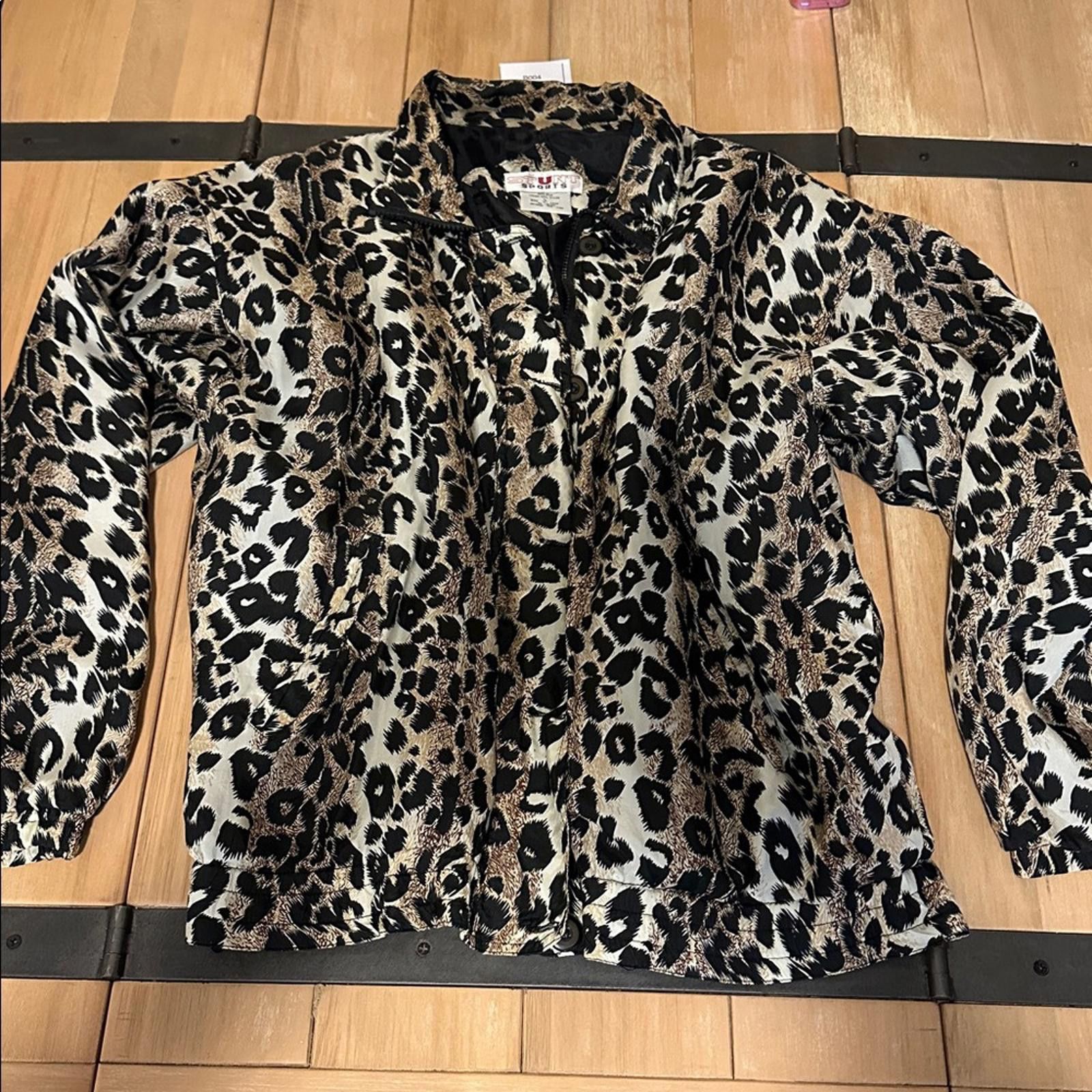 Stutterheim 90’s y2k aesthetic Wind Breaker Silk Jacket Leopard Large Size L / US 10 / IT 46 - 1 Thumbnail