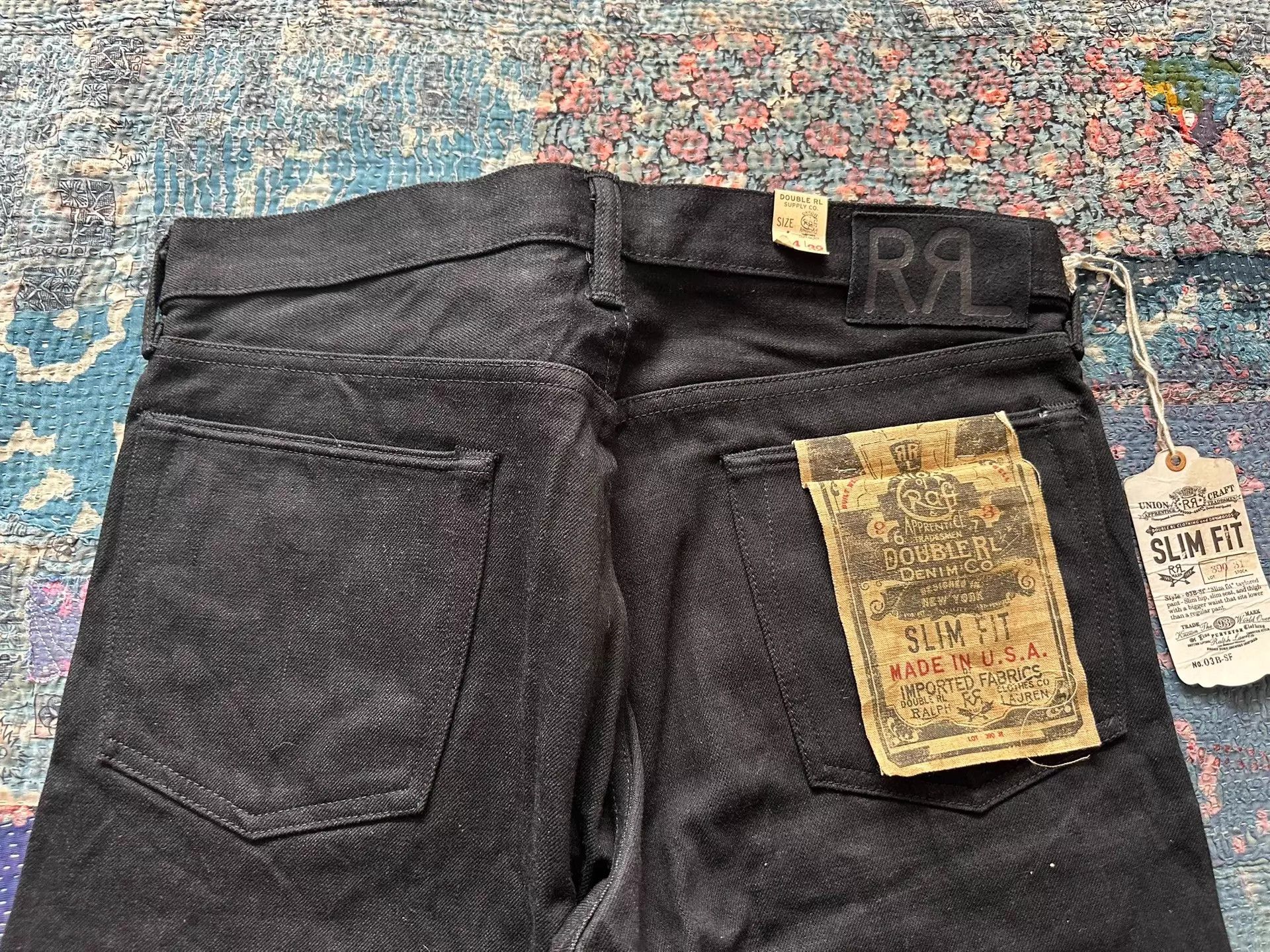 RRL Ralph Lauren RRL Vintage Wash Black Denim Slim Fit 34x32 Size US 34 / EU 50 - 5 Thumbnail