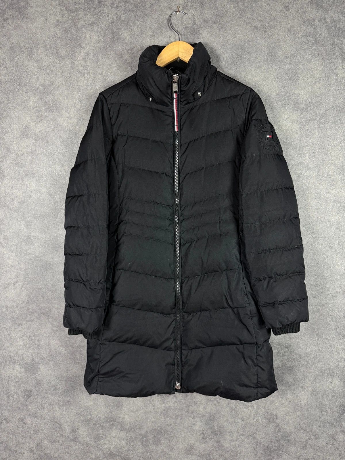 Tommy Hilfiger Tommy Hilfiger Women Down Coat Black Quilted Logo Size L / US 10 / IT 46 - 1 Thumbnail