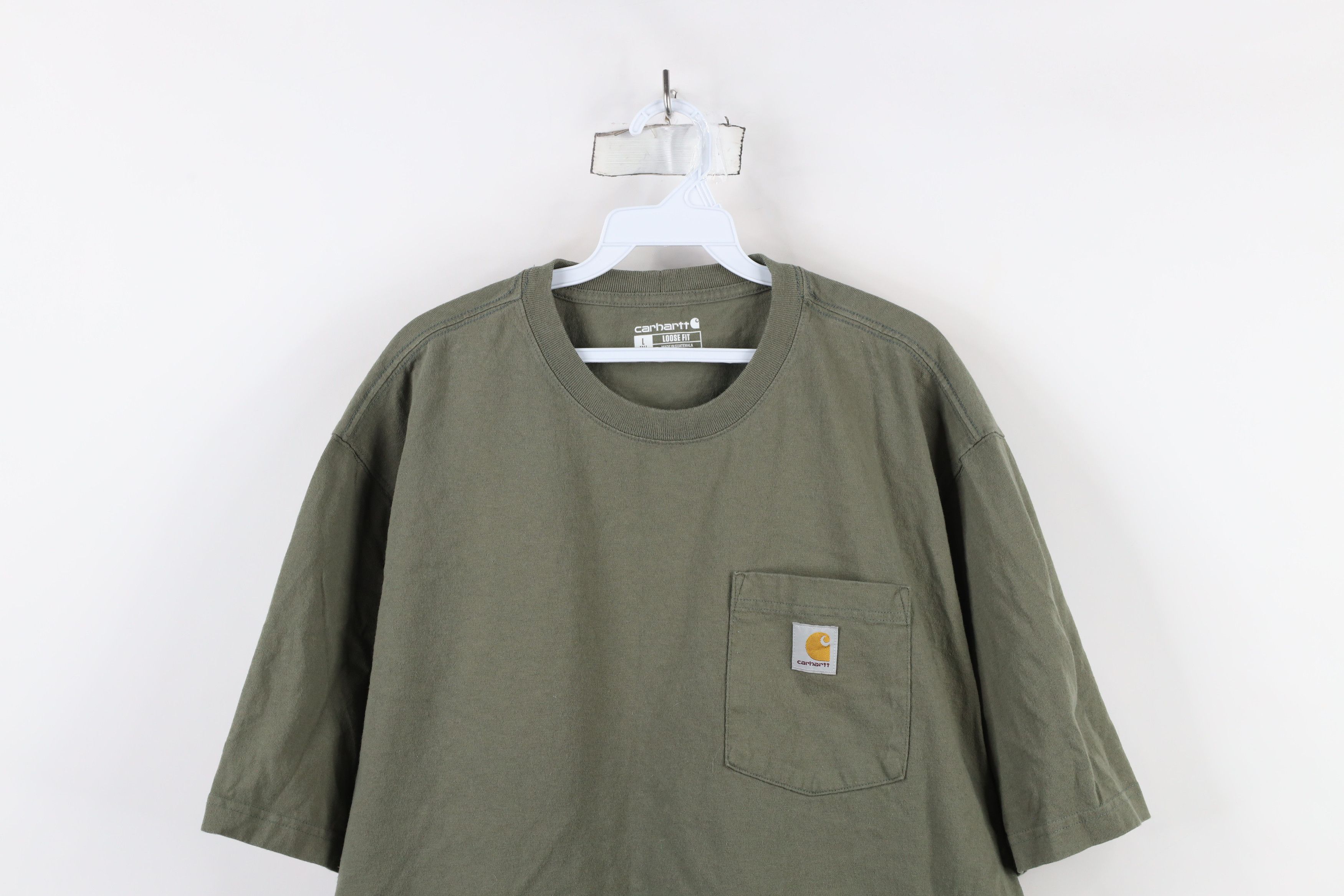 Carhartt × Vintage Vintage Y2K Carhartt Loose Fit Pocket T-Shirt Olive Green Size US L / EU 52-54 / 3 - 2 Thumbnail