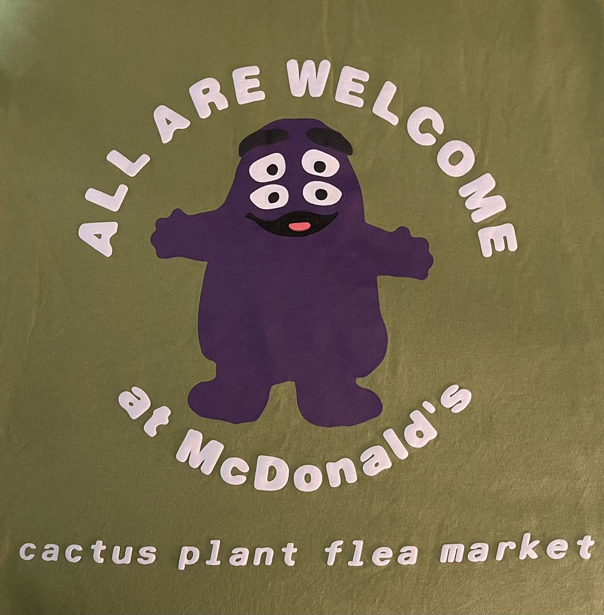 Image of Grimace Long sleeve Tee, Cactus Plant Flea Market in Green, Men's (Size 2XL)