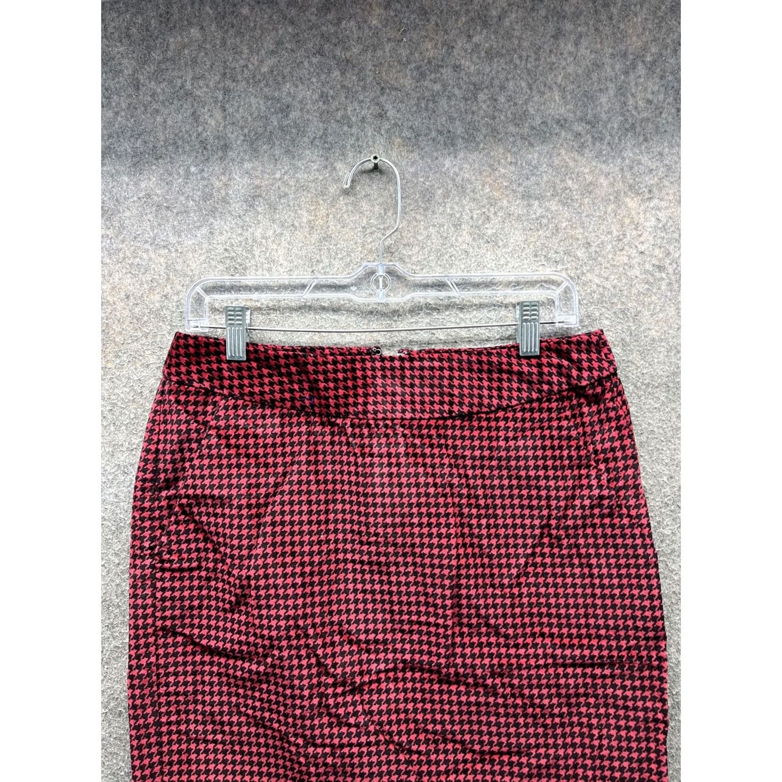 Vintage L.L.Bean Skirt Womens 6 Red Houndstooth Tweed Pencil Lined Stretch Pockets Size 28" / US 6 / IT 42 - 6 Thumbnail