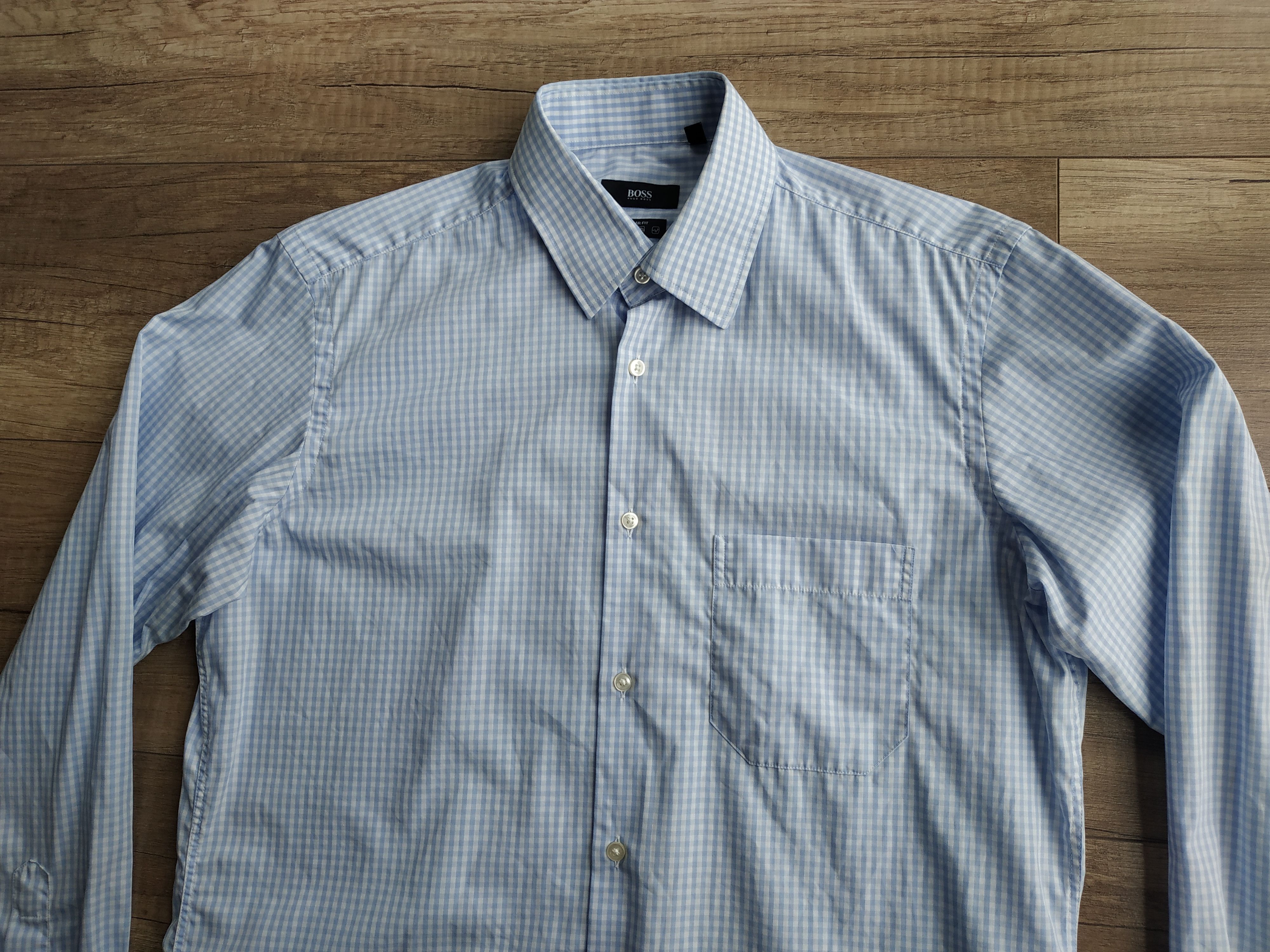 Hugo Boss HUBO BOSS Men's Checkered Button Up Shirt, s. M/ 39(collar) Size US M / EU 48-50 / 2 - 3 Thumbnail