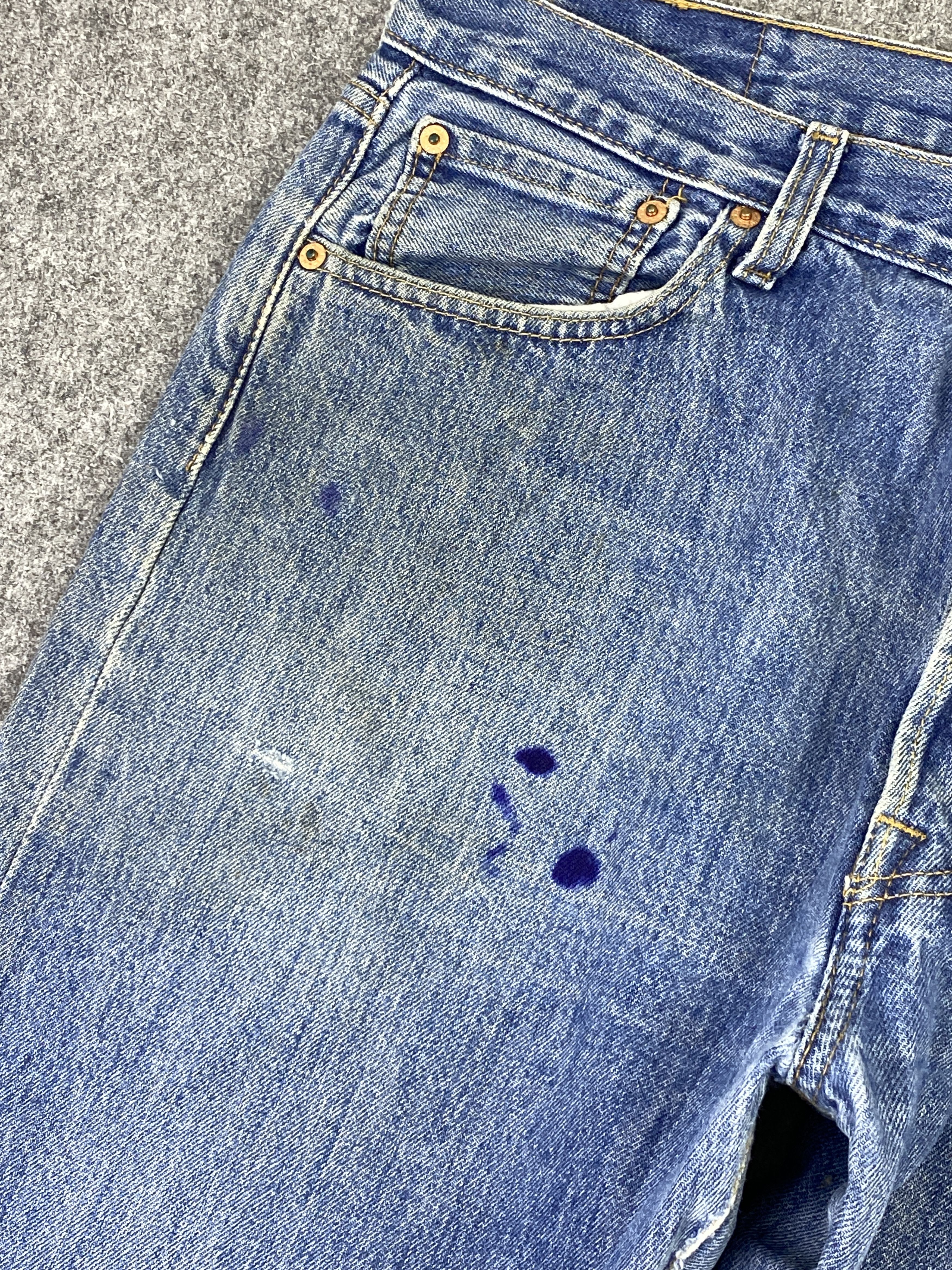 Levi's Vintage Levis 501 Button Fly Faded Blue Jeans DP2854 Size US 37 - 7 Thumbnail