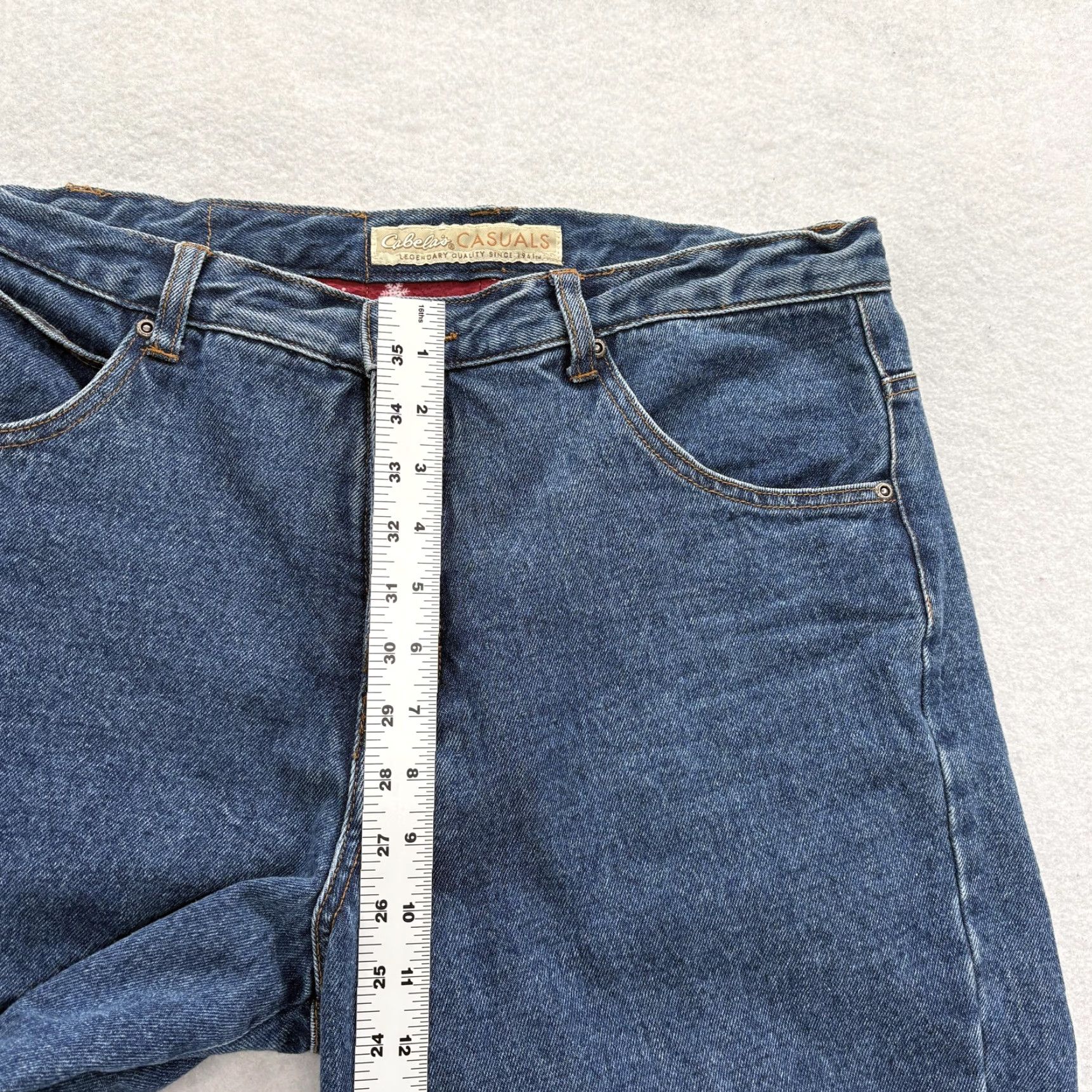 Vintage VINTAGE Cabelas Flannel Lined Jeans Womens 14 Blue Medium Wash Relaxed Denim Winter Work Size 36" / US 14 / IT 50 - 7 Thumbnail