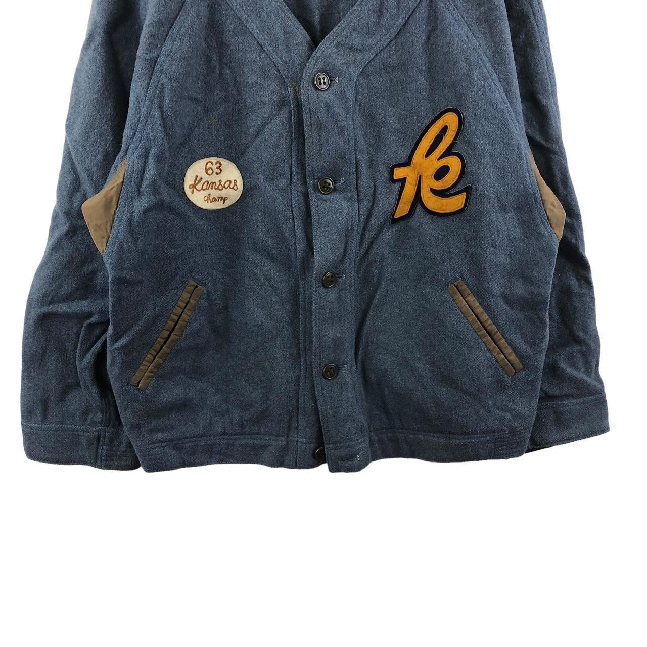 45rpm Vintage 45RPM STUDIO Kansas Champ Natural Dye Varsity Jacket Size US L / EU 52-54 / 3 - 4 Thumbnail
