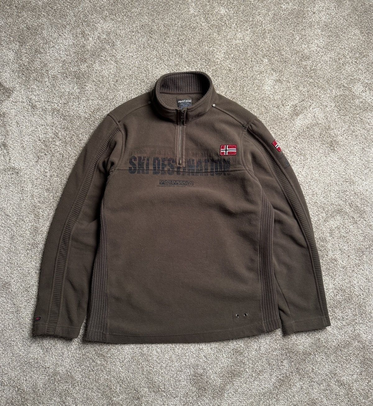 Point Zero POINT ZERO ORANGE LABEL “MOSS” Y2K STYLE FLEECE QUARTER ZIP Size US L / EU 52-54 / 3 - 1 Thumbnail