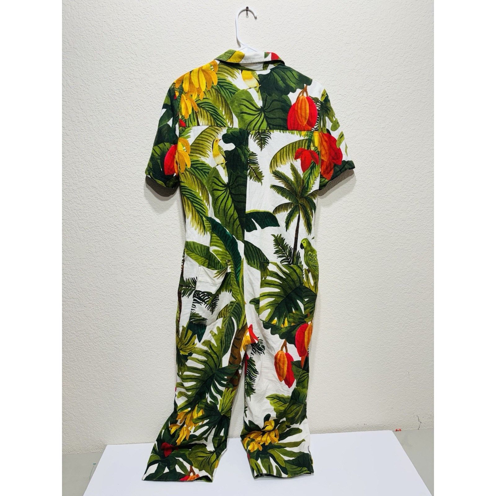 Farm Rio Farm Rio White Cocoa Forest Jumpsuit Sleeved XS Size 24" / US 00 / IT 34 - 3 Thumbnail