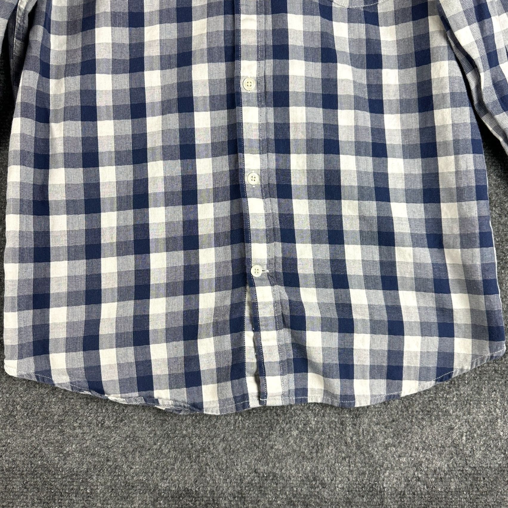 Express Express Shirt Button-Down Mens M Blue Check Long Sleeve Pocket Modern Classic Size US M / EU 48-50 / 2 - 2 Thumbnail
