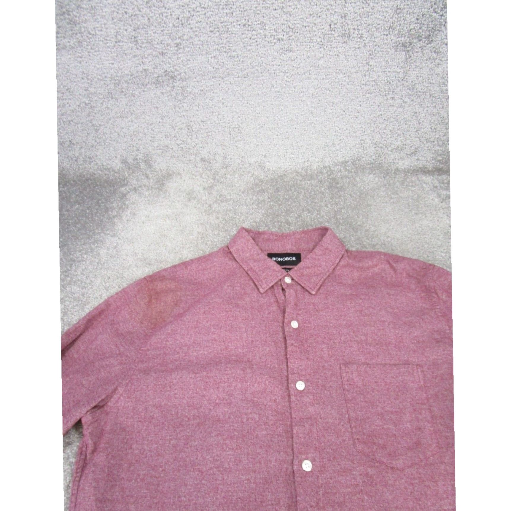 Bonobos Mens Slim Red Cotton Shirt Large Bonobos Size US L / EU 52-54 / 3 - 2 Thumbnail