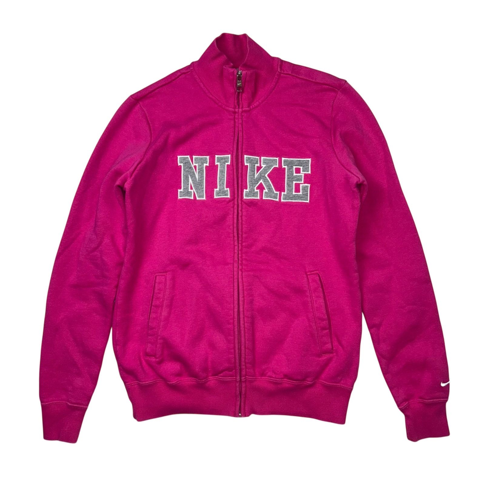 Nike × Vintage Vintage Nike Sweatshirt Women's Medium Pink Spell-Out Jacket Size M / US 6-8 / IT 42-44 - 1 Thumbnail