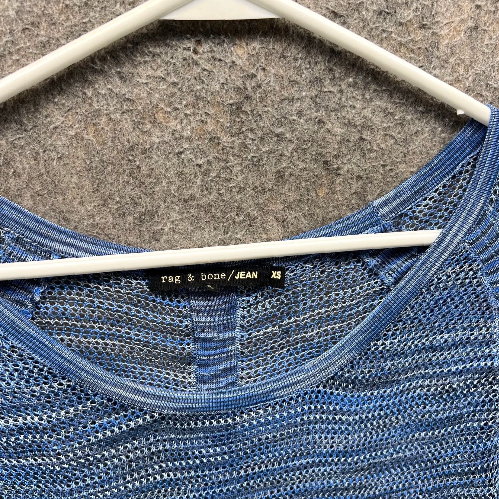 Rag & Bone VINTAGE Rag & Bone Sweater Women XS Blue Open Knit Lightweight Top Pullover Breathable Size XS / US 0-2 / IT 36-38 - 6 Thumbnail