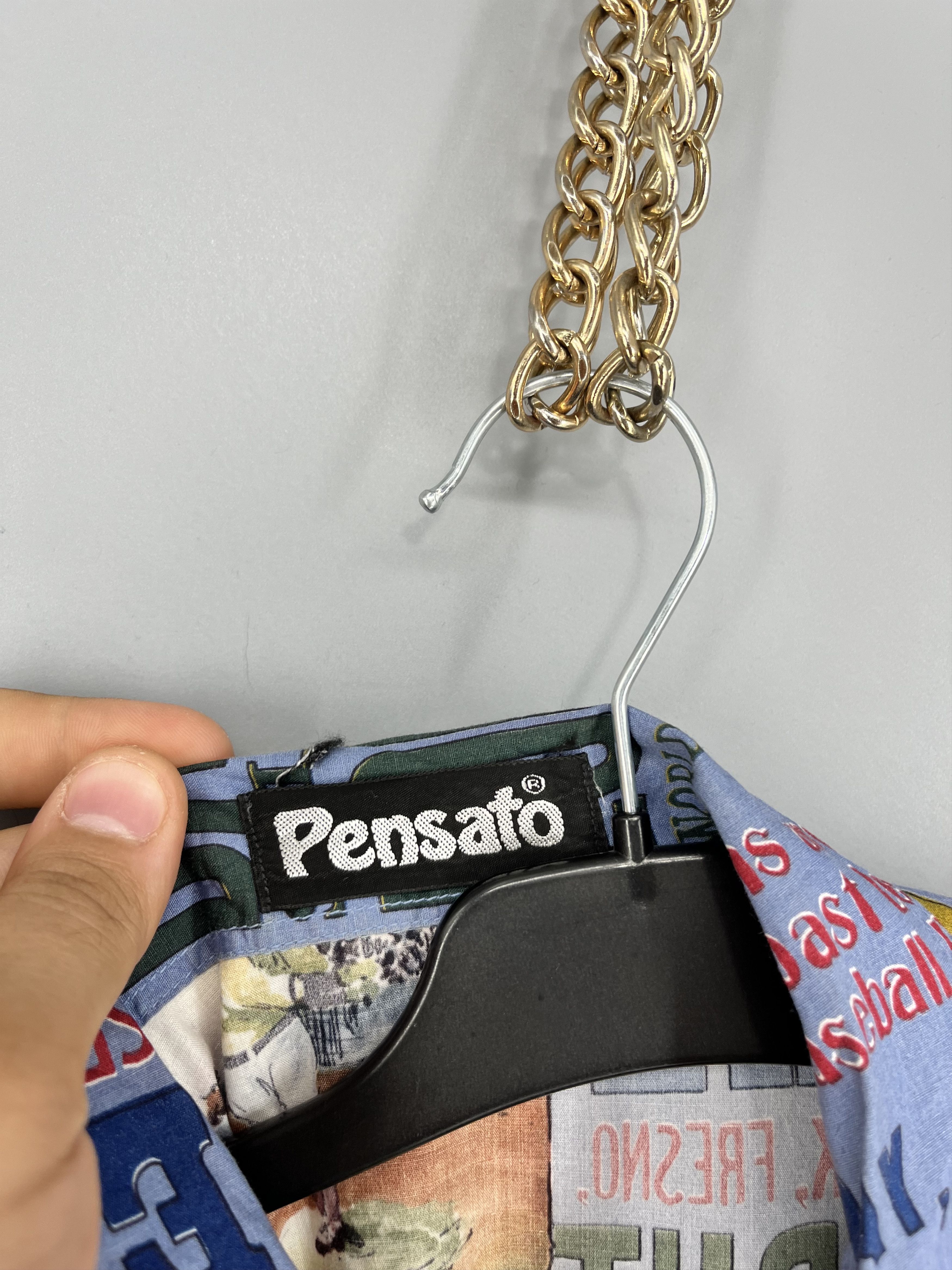 Other Vintage 90s Pensato Print Baseball Hawaiian Button Shirt Size US M / EU 48-50 / 2 - 10 Thumbnail