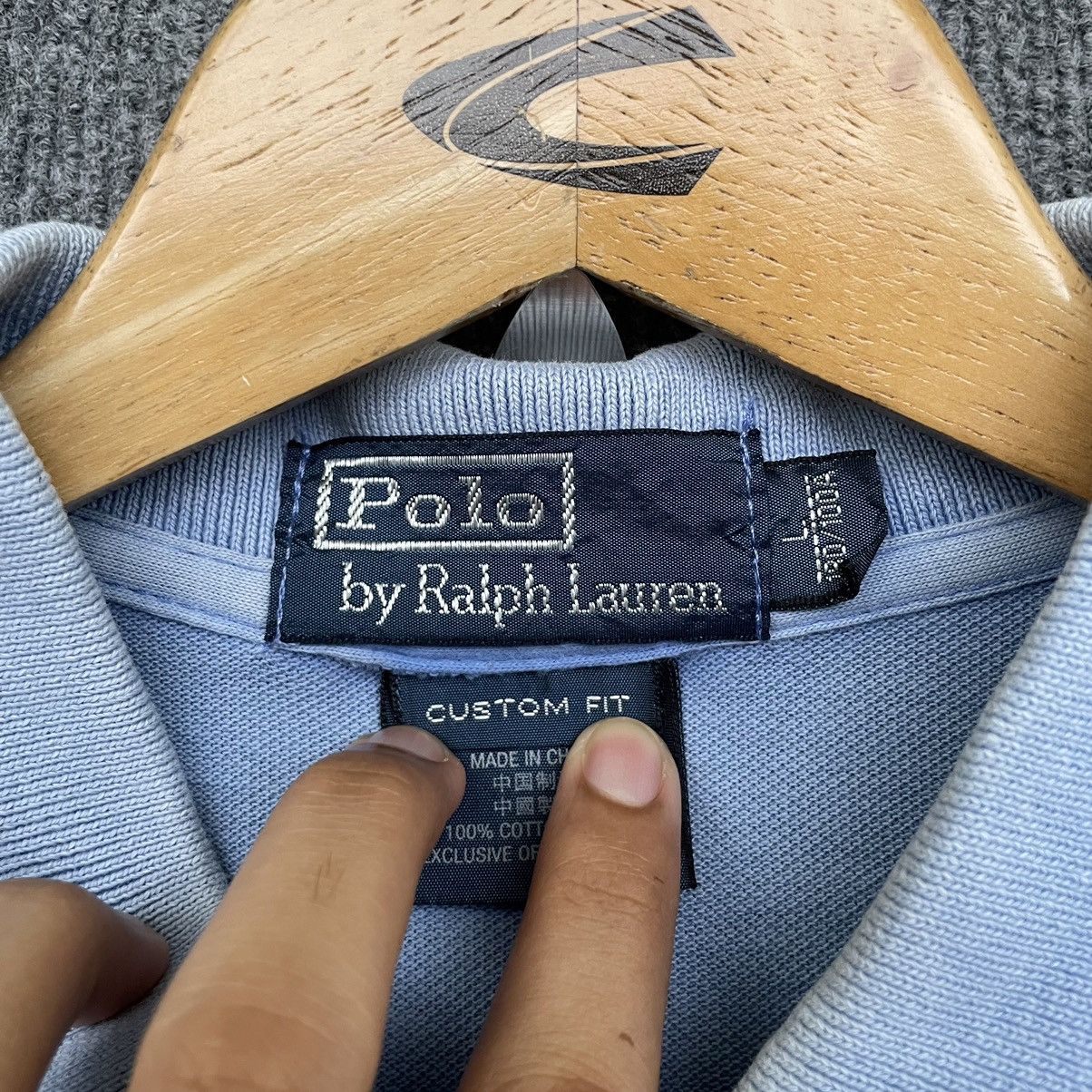 Polo Ralph Lauren × Ralph Lauren × Vintage Vintage Polo RL Embroidered Big Pony Faded Blue Polo T Size US L / EU 52-54 / 3 - 5 Thumbnail