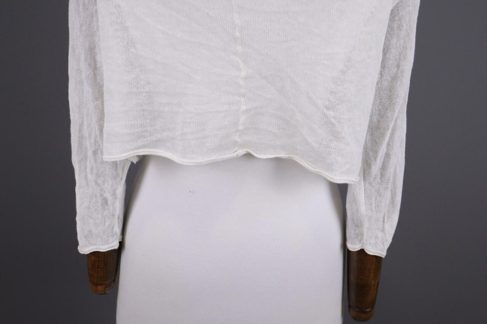Designer Cop.Copine White Cache Open Lightweight Cardigan Size L Size L / US 10 / IT 46 - 12 Thumbnail
