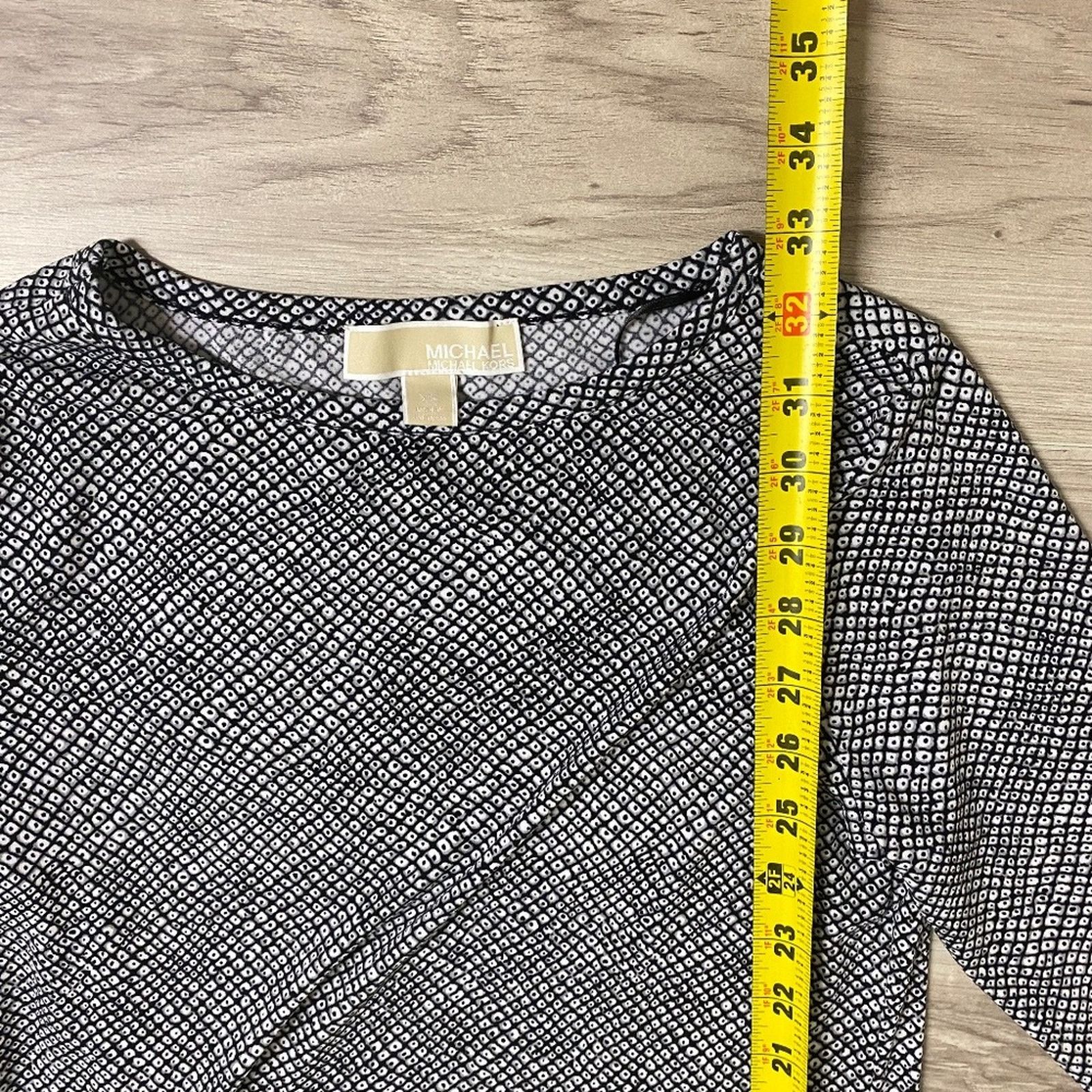 Michael Kors Michael Kors Geometric Pattern Long Sleeve Dress - XS Size XS / US 0-2 / IT 36-38 - 7 Thumbnail