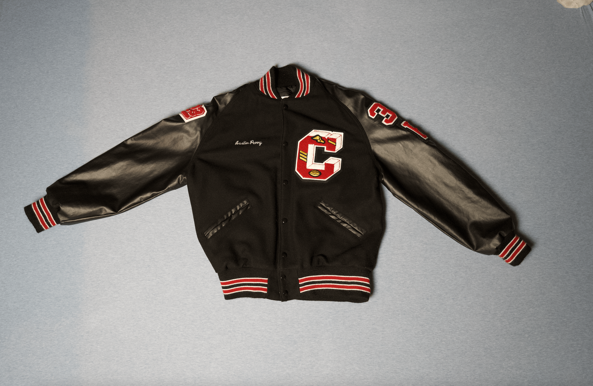 Neff Varsity Letterman Jacket /Black with Red/White Patches
