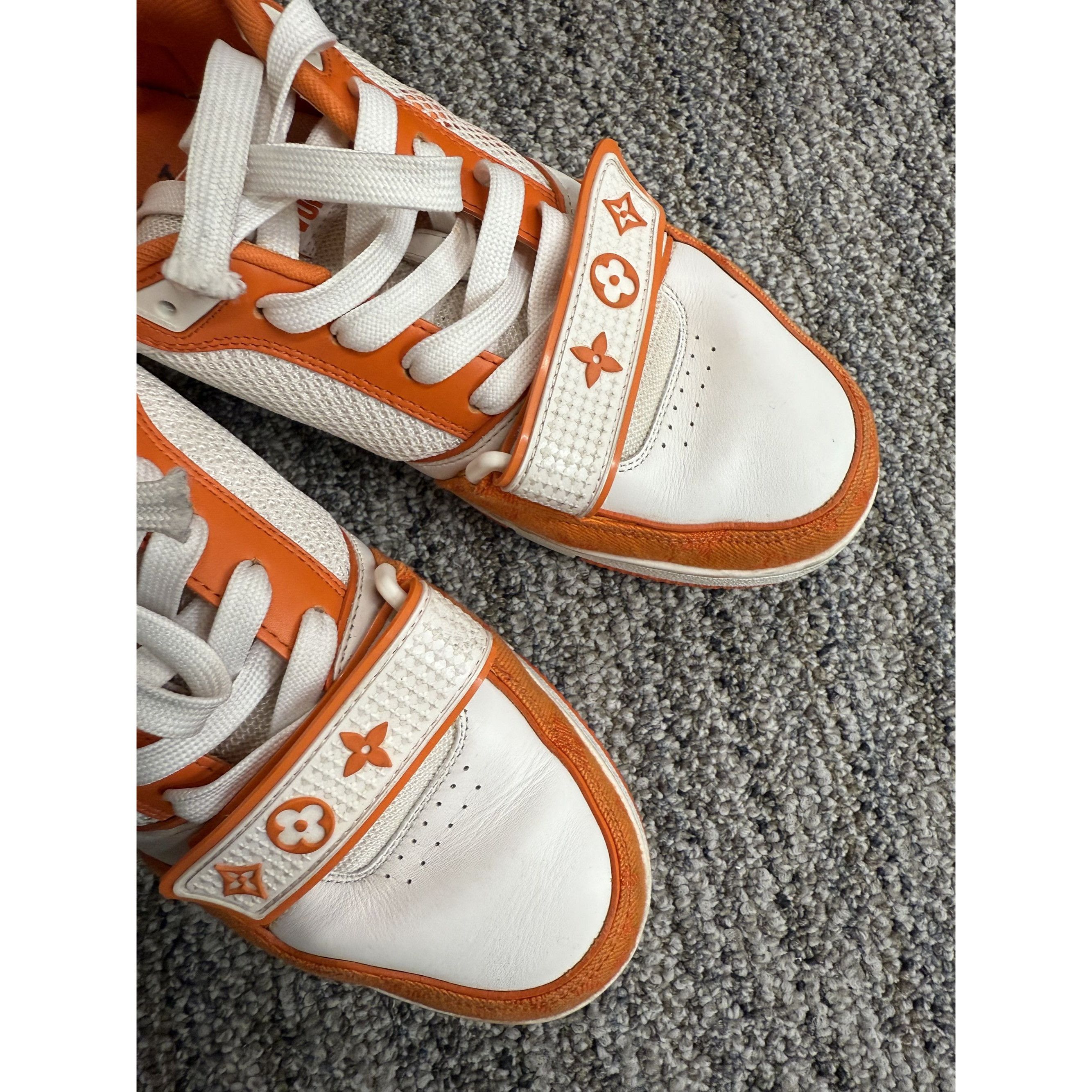 Louis Vuitton Louis Vuitton Orange & White Sneakers Size 5.5 With Box Size US 5.5 / IT 35.5 - 10 Thumbnail