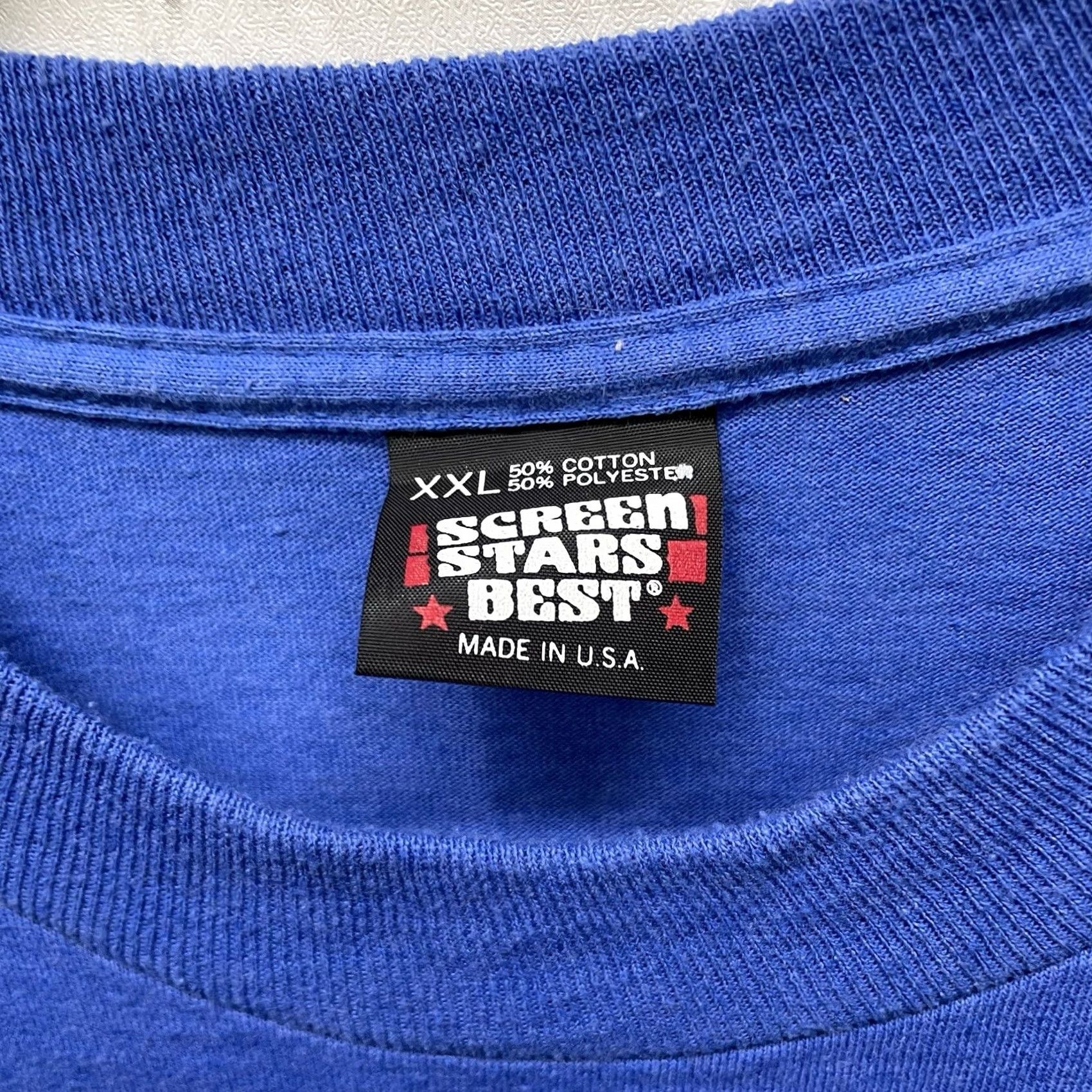 Vintage VTG USA Navy Graphic Tee Single Stitch Screen Stars Best Blue Mens Size XXL Size US XXL / EU 58 / 5 - 4 Thumbnail