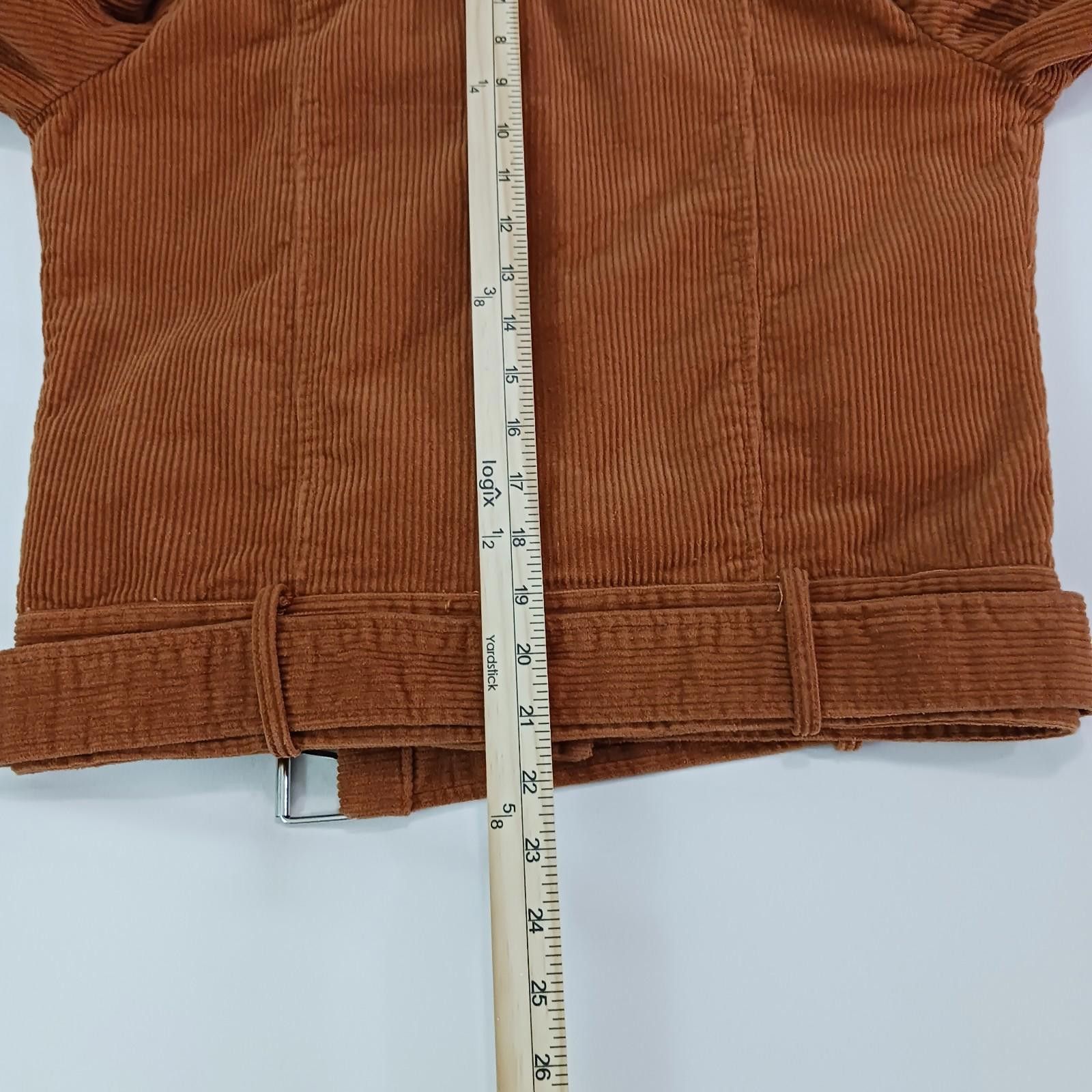 Lulus Lulus JKT1133 Women's Brown Cotton Full Zip Belted Jacket M Size M / US 6-8 / IT 42-44 - 7 Thumbnail