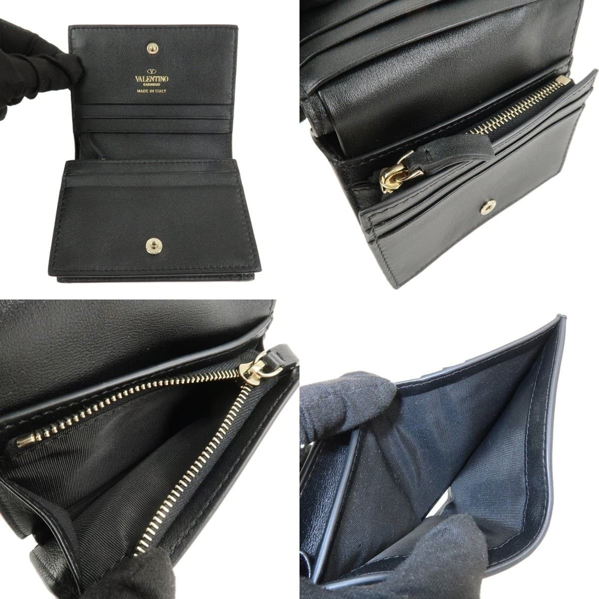 Valentino Valentino Garavani Rockstud Calfskin Wallet Black Size ONE SIZE - 4 Thumbnail