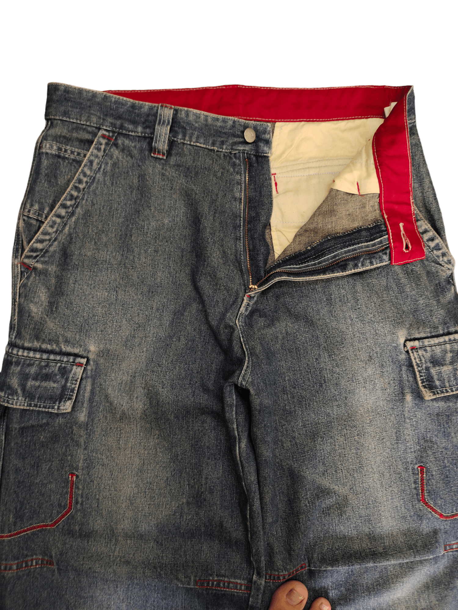 Japanese Brand Baggy Jeans Piko Cargo Wide Leg Denim Y2k Jnco Streetwear Size US 34 / EU 50 - 15 Thumbnail