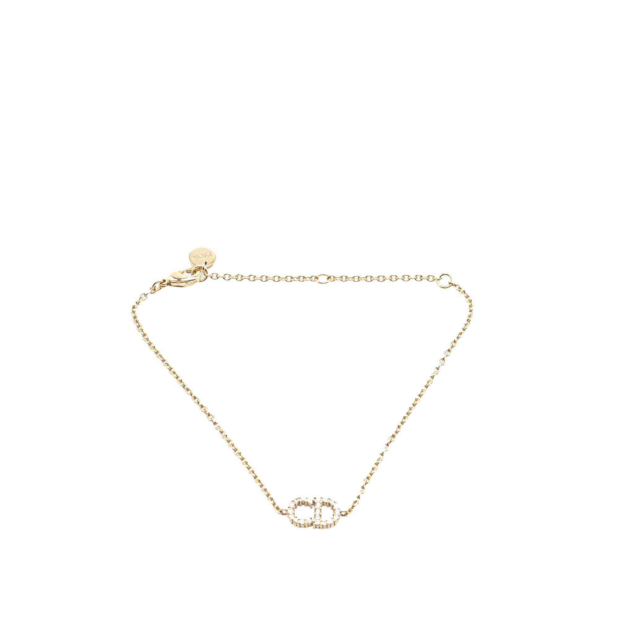 Dior Dior Gold Plated CD Logo Rhinestones Bracelet Size ONE SIZE - 1 Thumbnail