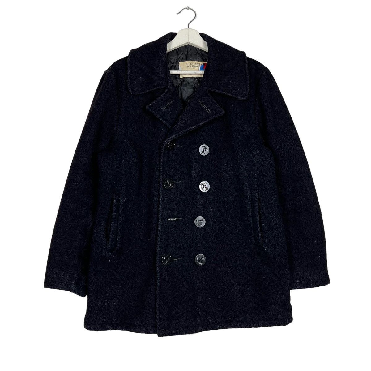 Schott 🔥 VINTAGE SCHOTT NAVY PEACOAT Size US M / EU 48-50 / 2 - 2 Thumbnail