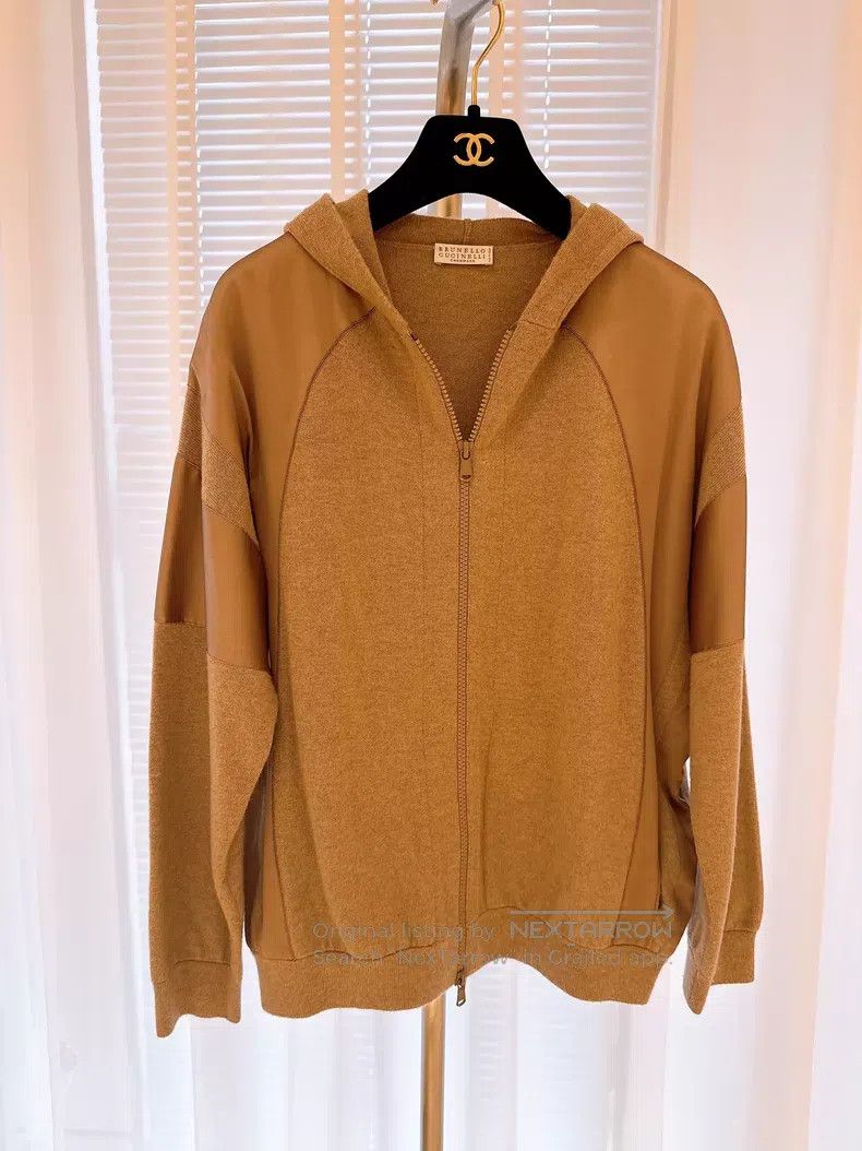 Brunello Cucinelli Brunello Cucinelli Caramel Color Silk Satin and Cashmere B Size XS / US 0-2 / IT 36-38 - 1 Thumbnail