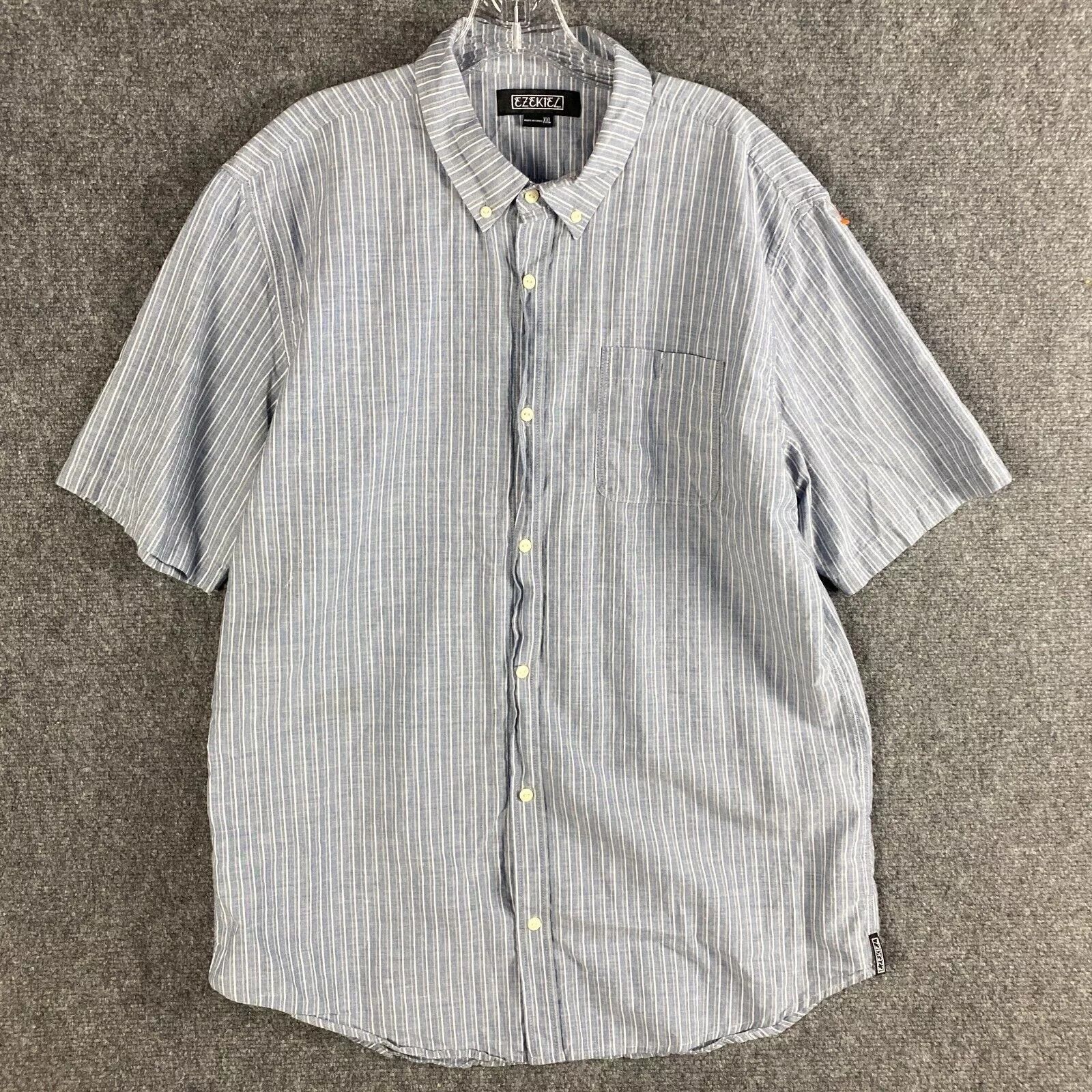 Ezekiel Ezekiel Button Down Shirt Men's XXL Short Sleeve 2XL Striped Size US XXL / EU 58 / 5 - 1 Thumbnail