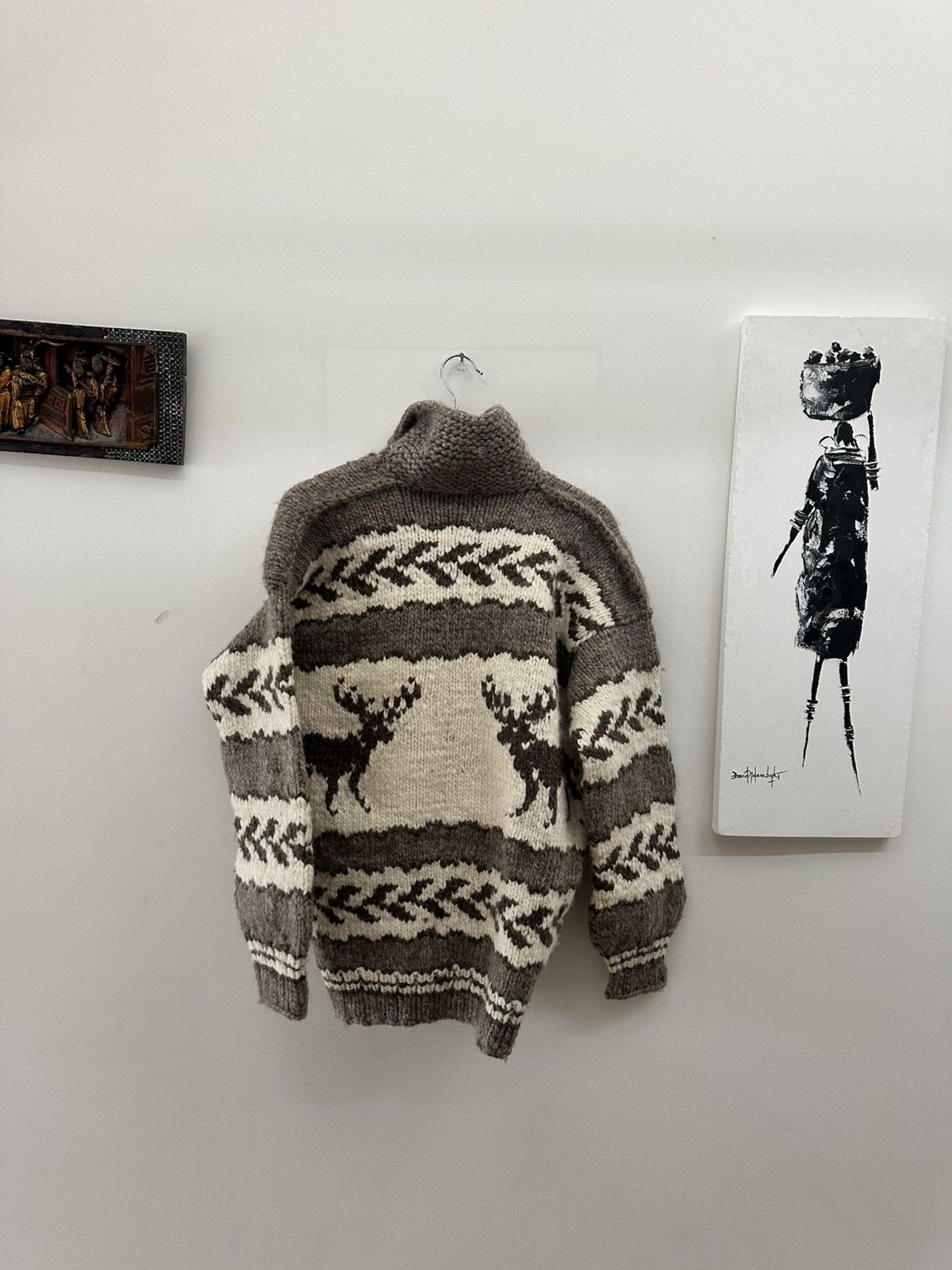 Vintage Custom Handmade Knitted Jacket / Cardigan Size US L / EU 52-54 / 3 - 6 Thumbnail
