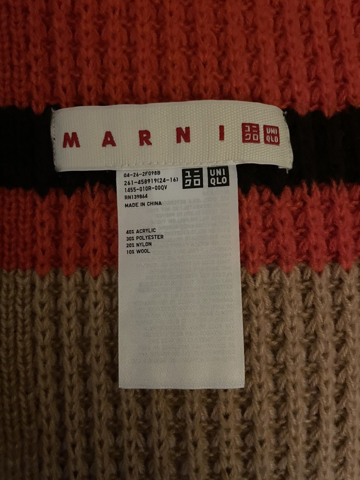 Marni × Uniqlo Uniqlo Marni 22AW Popcorn Knit Hooded Scarf Size ONE SIZE - 7 Thumbnail