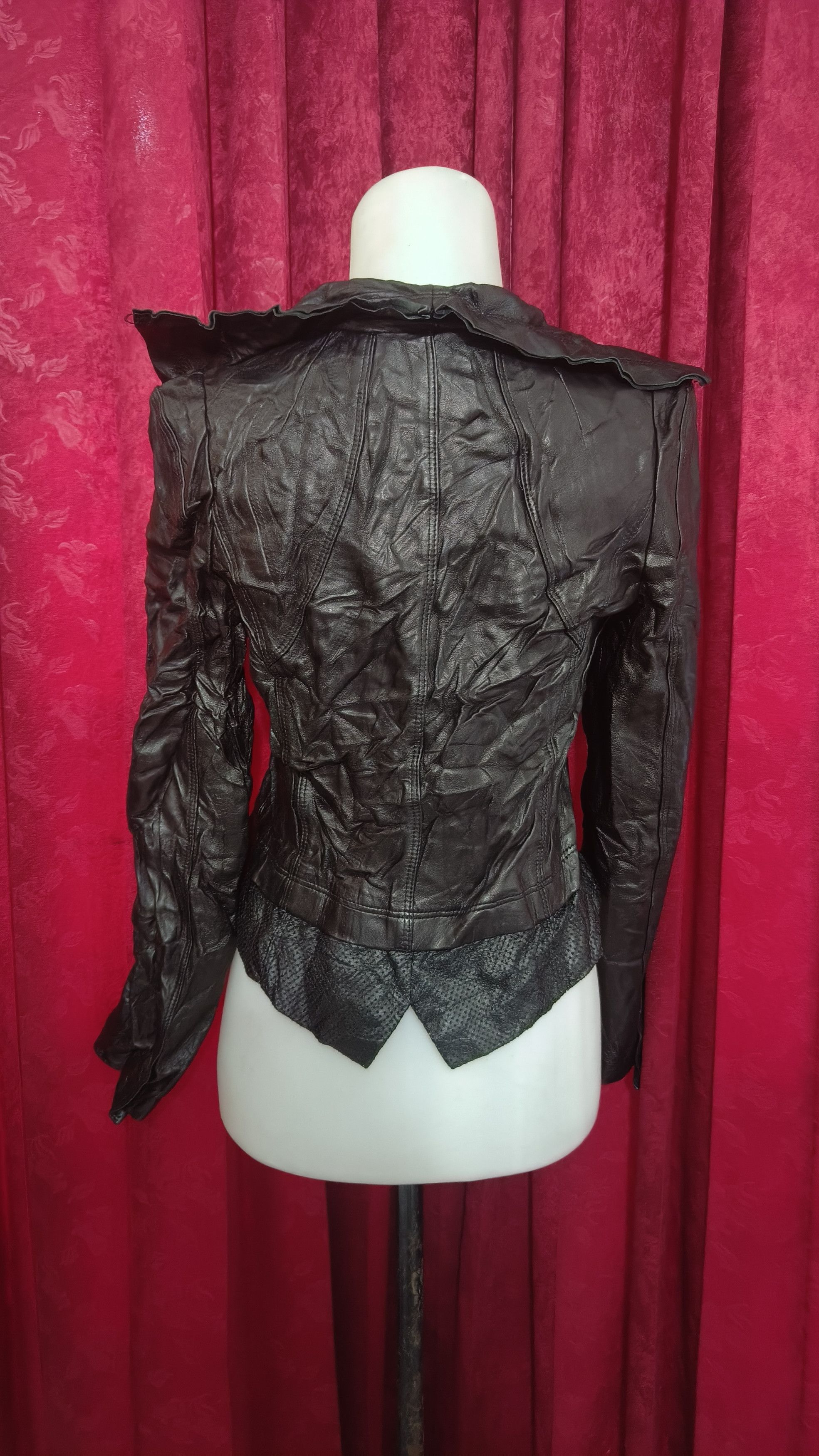 Vintage Vintage Y2K DOHO Women's Sheepskin Crumpled Leather Jacket Size S / US 4 / IT 40 - 7 Thumbnail