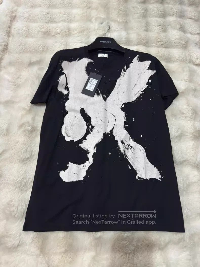 Saint Laurent Paris Saint Laurent Paris Black Large Right Men's Short Sleeve T Size US M / EU 48-50 / 2 - 1 Thumbnail