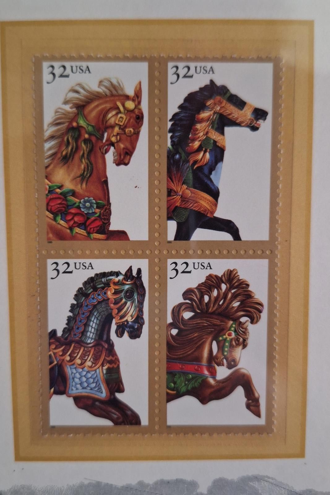 Other USPS 1995 Commemorative Panel -"Carousel Horses" stamps Size ONE SIZE - 2 Thumbnail