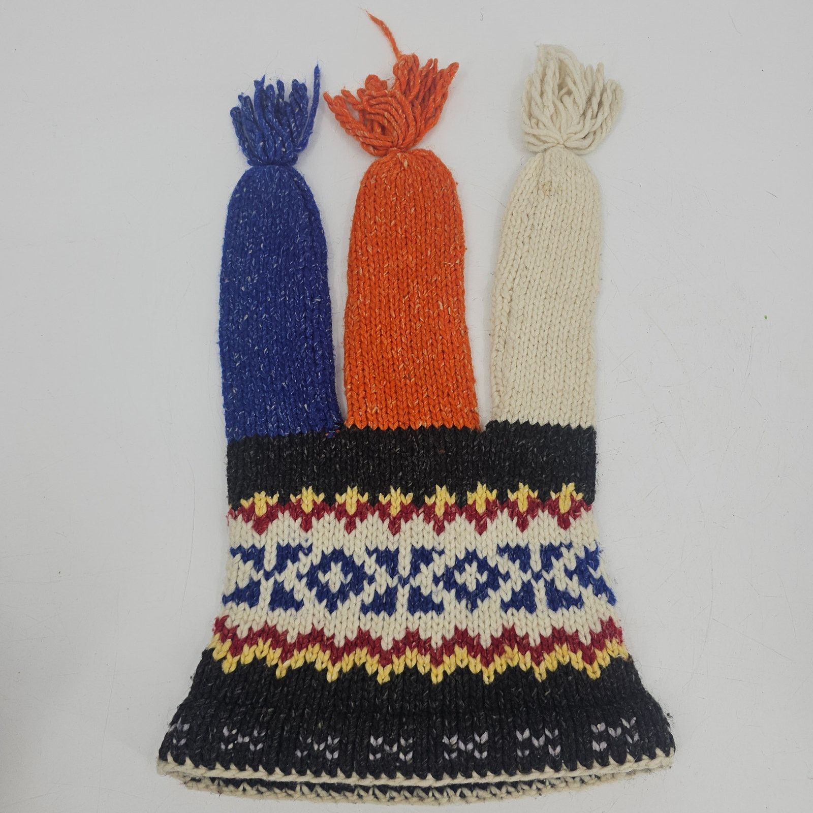Vintage Vintage 70s Fair Isle Knitted Ski Hat Beanie Chullo Toque OS Size ONE SIZE - 2 Thumbnail