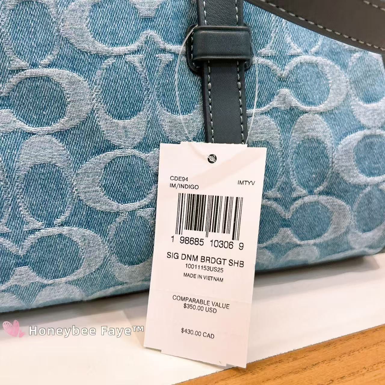 Coach Bridget Flap Shoulder Bag In Signature Denim CDE94 Size ONE SIZE - 9 Thumbnail