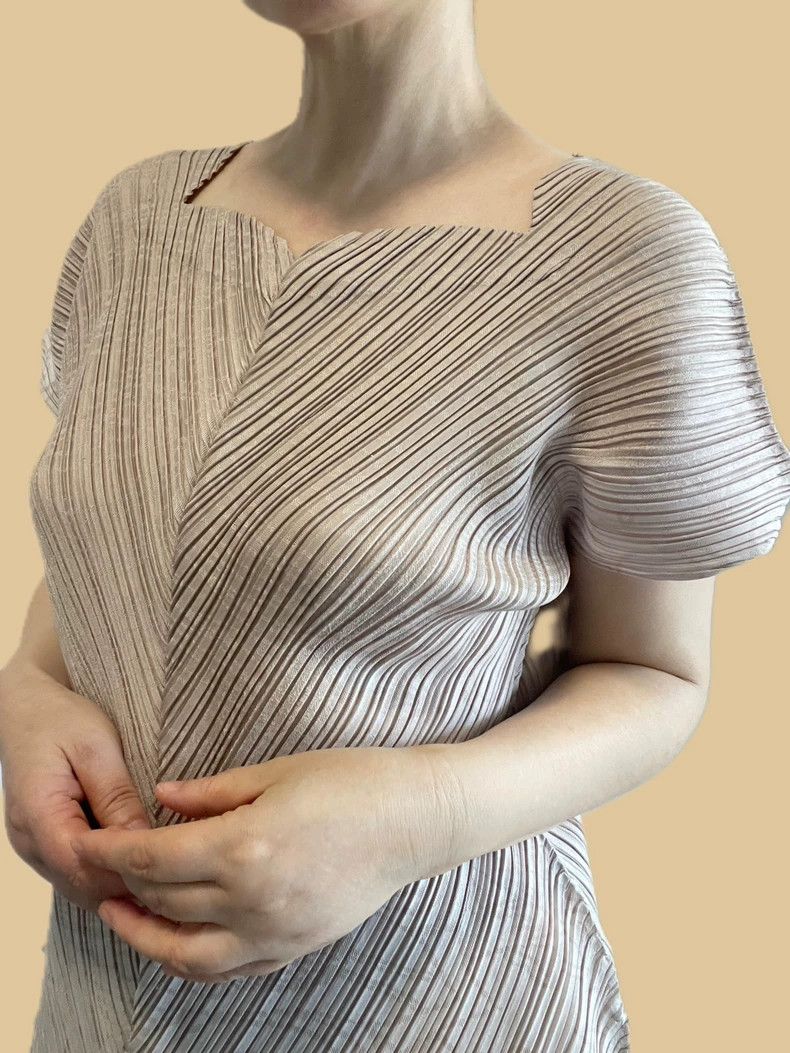 Issey Miyake Issey Miyake size:2 Grey main jacquard short-sleeved shirt Size M / US 6-8 / IT 42-44 - 5 Thumbnail
