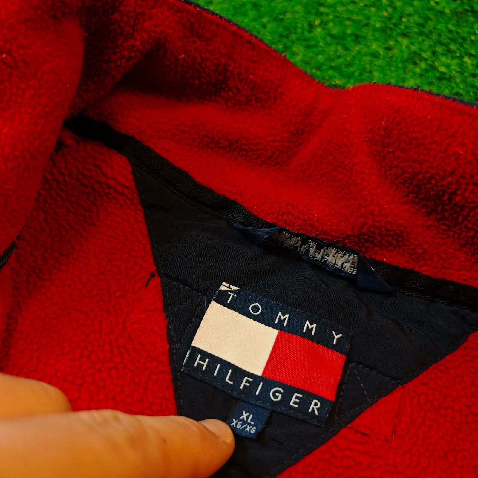 Tommy Hilfiger Vintage Tommy Hilfiger Sherpa Fleece Mens XL Red full zip Size US XL / EU 56 / 4 - 7 Thumbnail