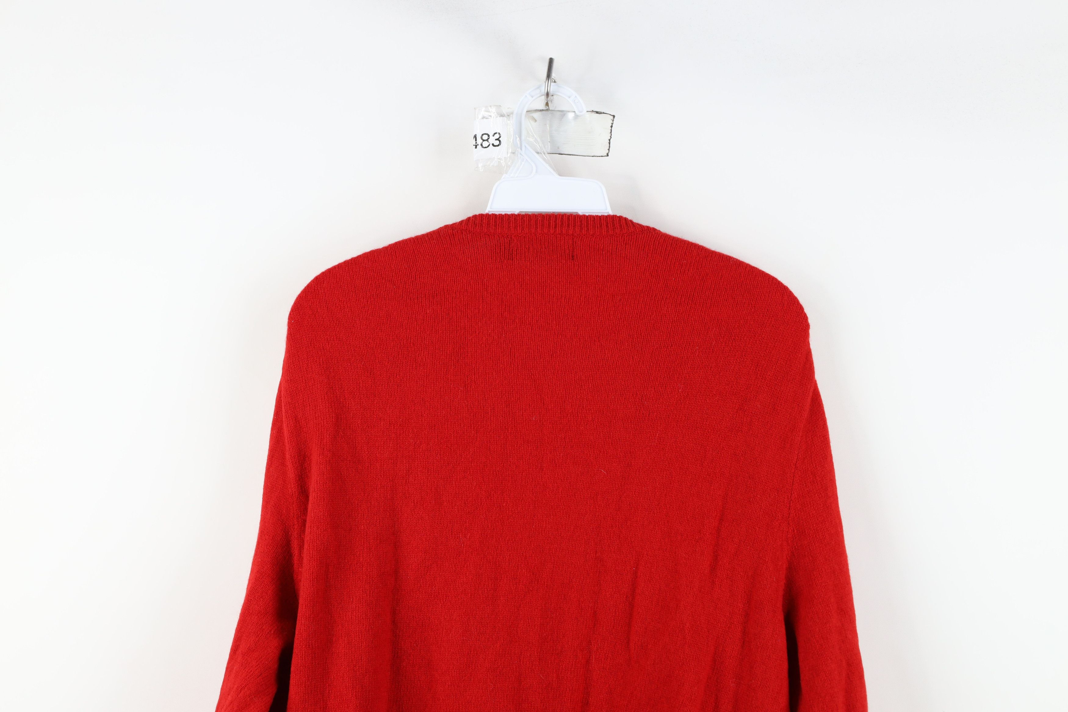 Ralph Lauren × Vintage Vintage Ralph Lauren Pony Logo Wool Knit V-Neck Sweater Red Size US L / EU 52-54 / 3 - 10 Thumbnail